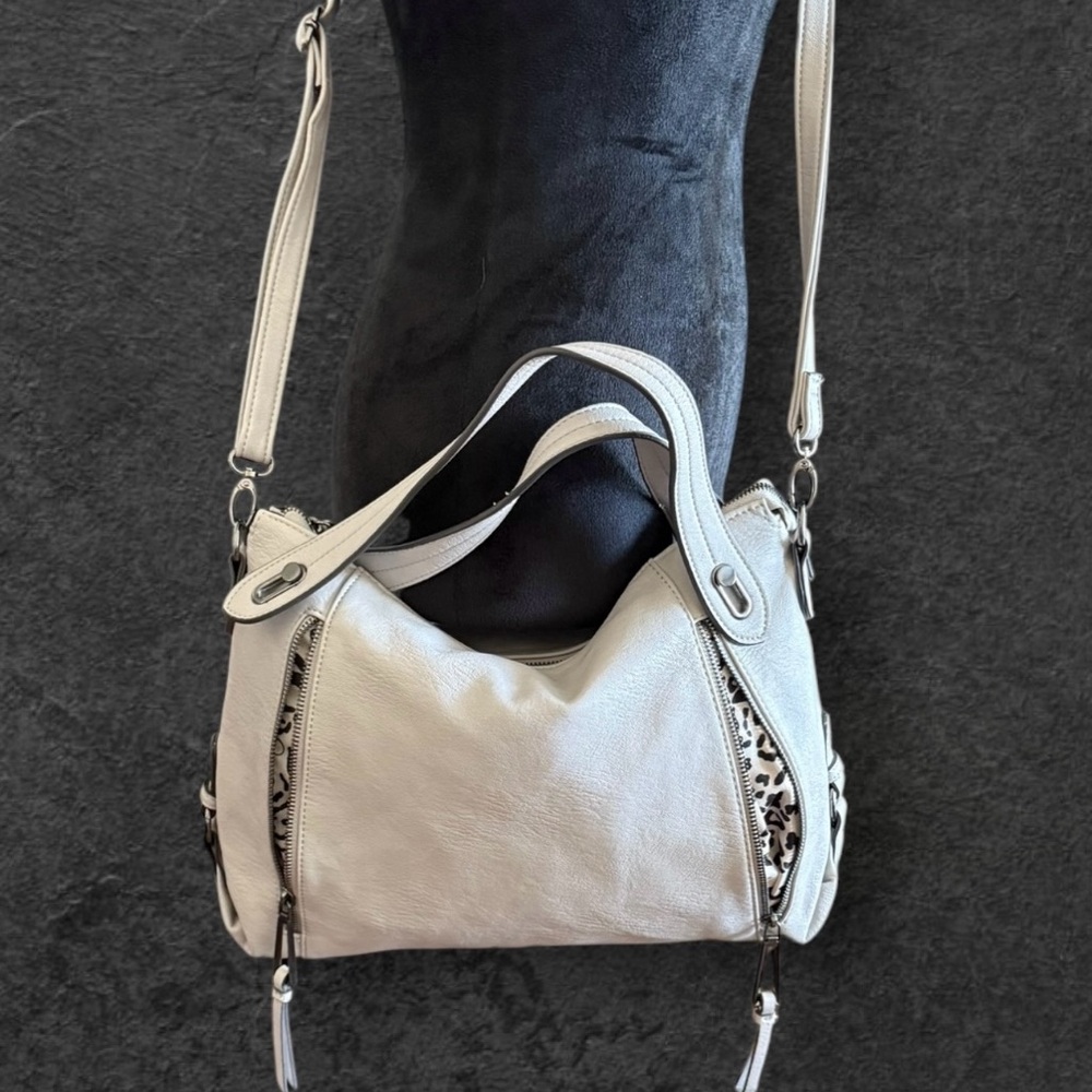 Jessica Simpson Roxanne Satchel Crossbody Bag Purse- Quartz Gray- NWOT